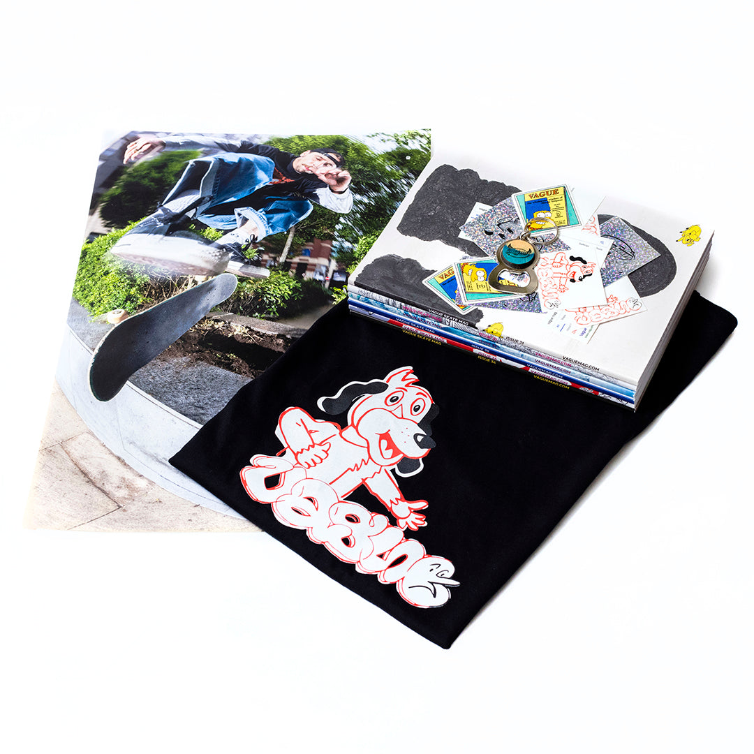 Vague Mag - Yearly Subscription (6 issues), T-shirt or Hat, Sticker Pack, Afterlife Bottle Opener + A3 Print
