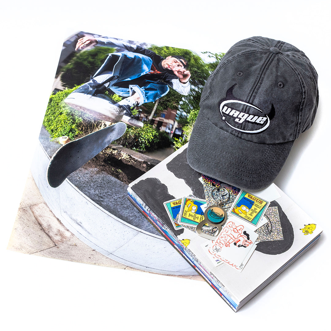 Vague Mag - Yearly Subscription (6 issues), T-shirt or Hat, Sticker Pack, Afterlife Bottle Opener + A3 Print