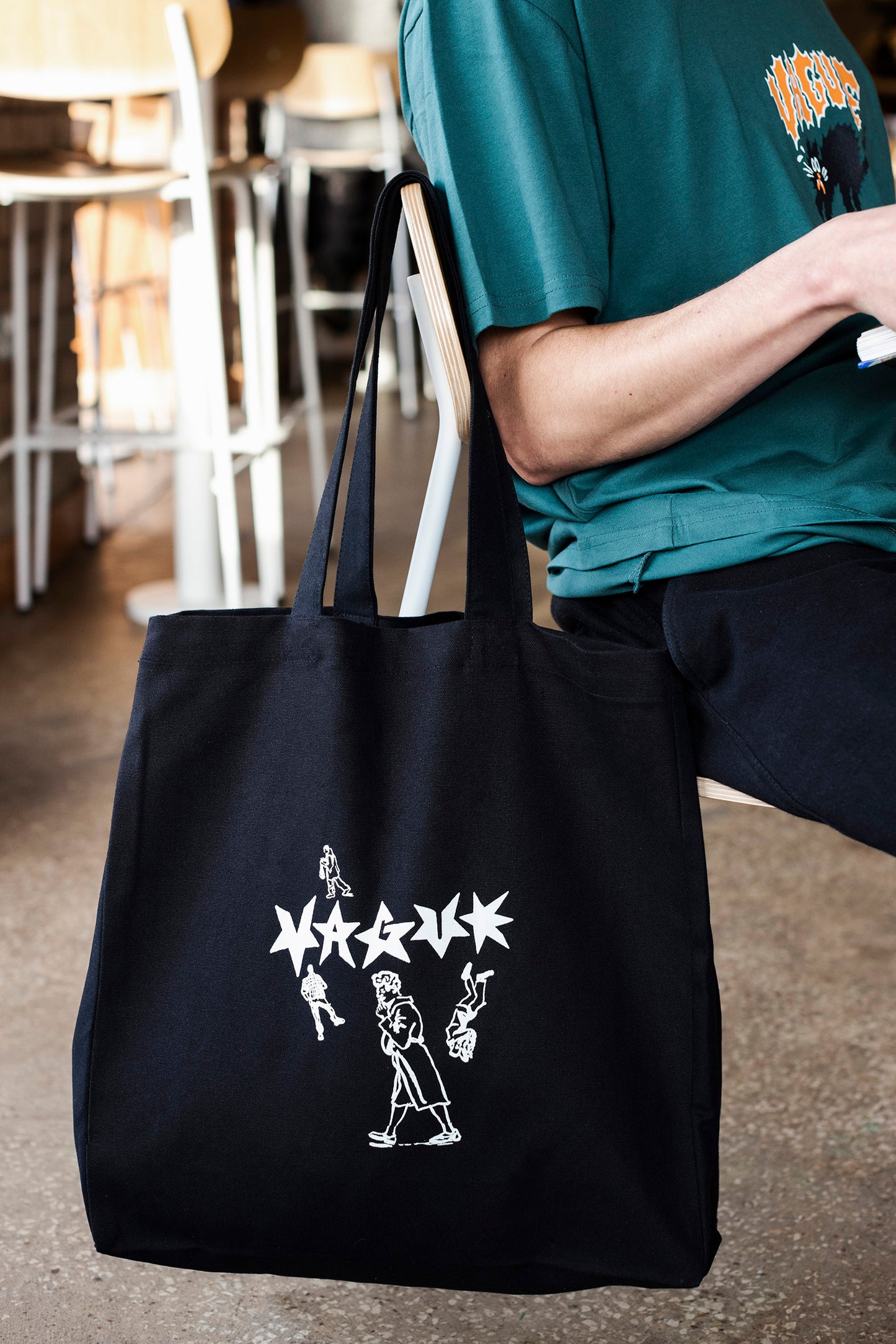 Vague - Ollie MacDonald Oulds - Black Tote Bag