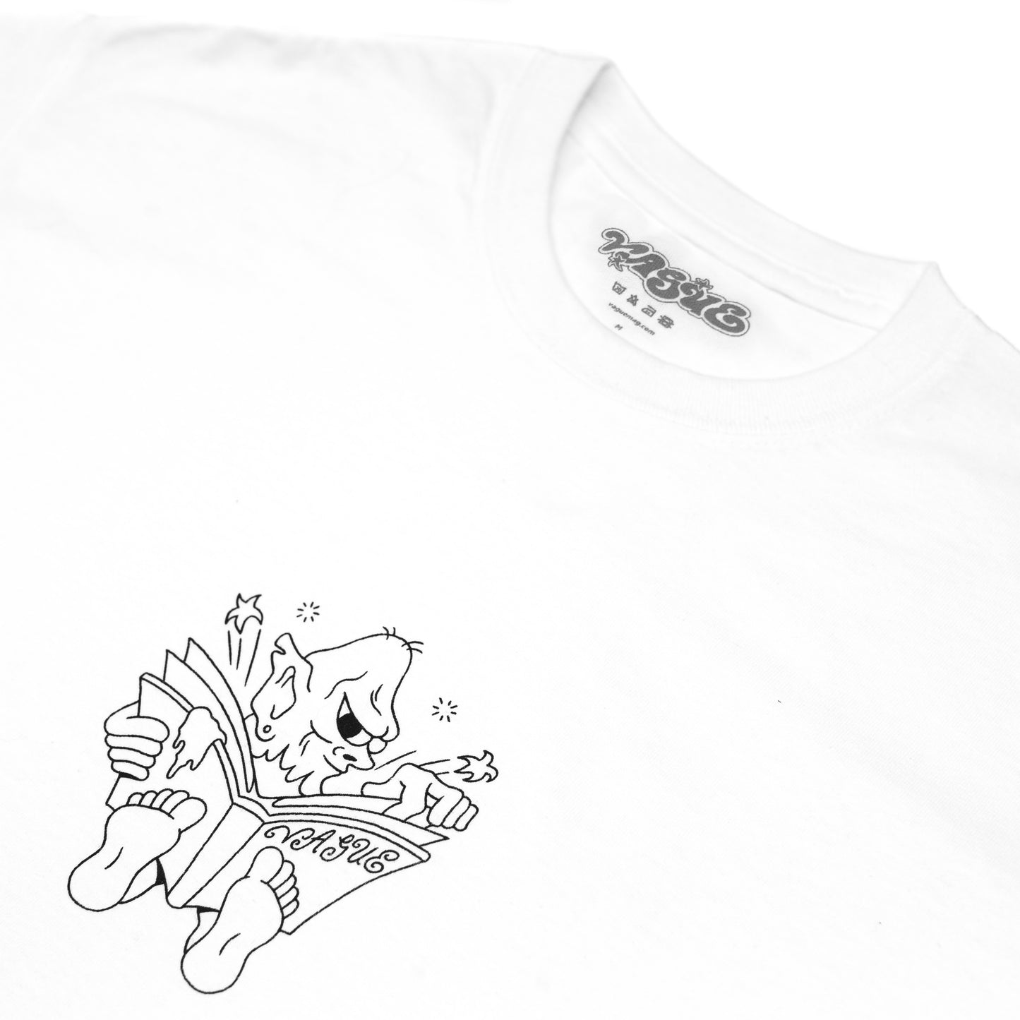 Vague x Kyle Platts - Goblin Reader - White T-Shirt
