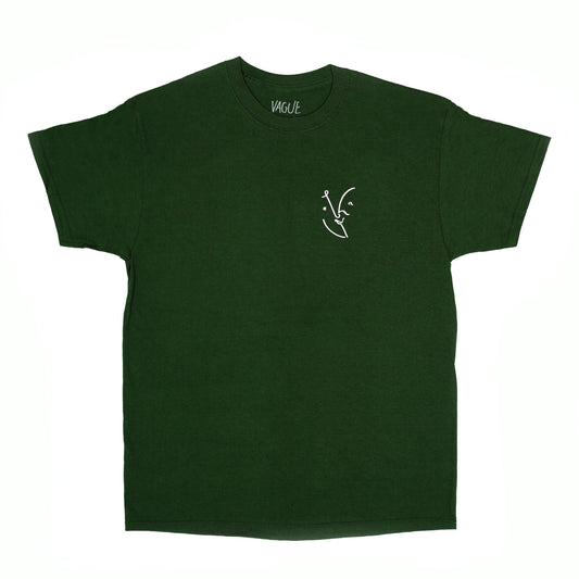 Vague - Face T-shirt - Forest Green